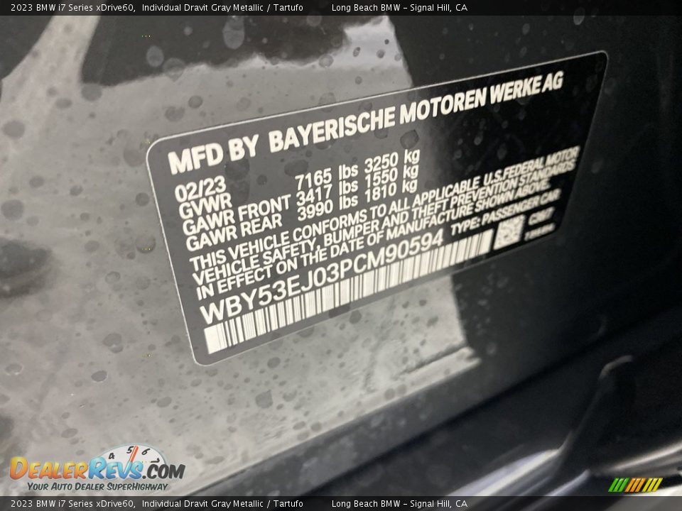 2023 BMW i7 Series xDrive60 Individual Dravit Gray Metallic / Tartufo Photo #25