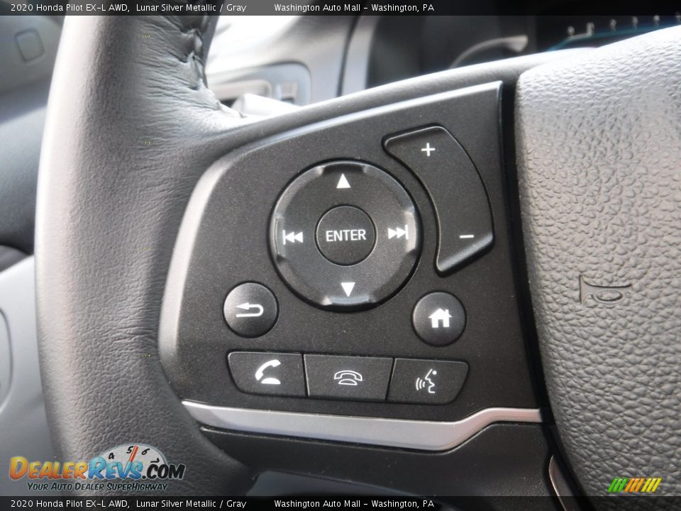 2020 Honda Pilot EX-L AWD Lunar Silver Metallic / Gray Photo #28
