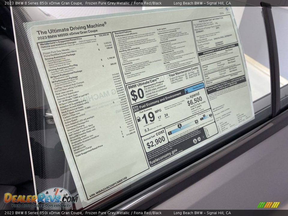 2023 BMW 8 Series 850i xDrive Gran Coupe Window Sticker Photo #25