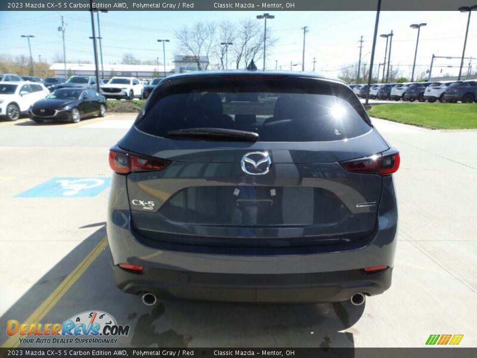 2023 Mazda CX-5 S Carbon Edition AWD Polymetal Gray / Red Photo #5