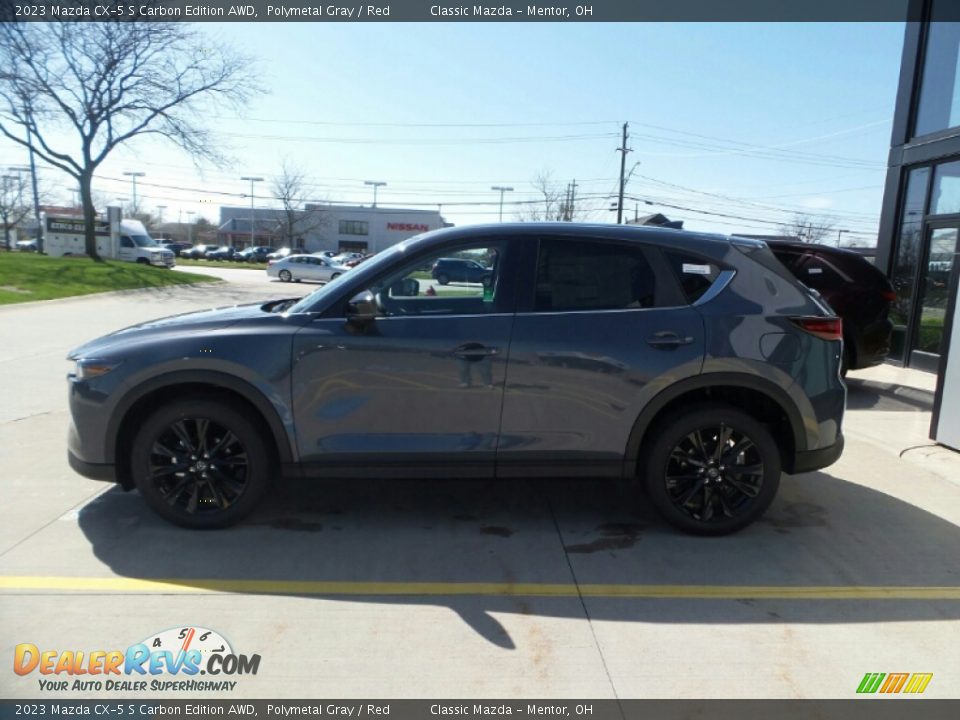 2023 Mazda CX-5 S Carbon Edition AWD Polymetal Gray / Red Photo #6