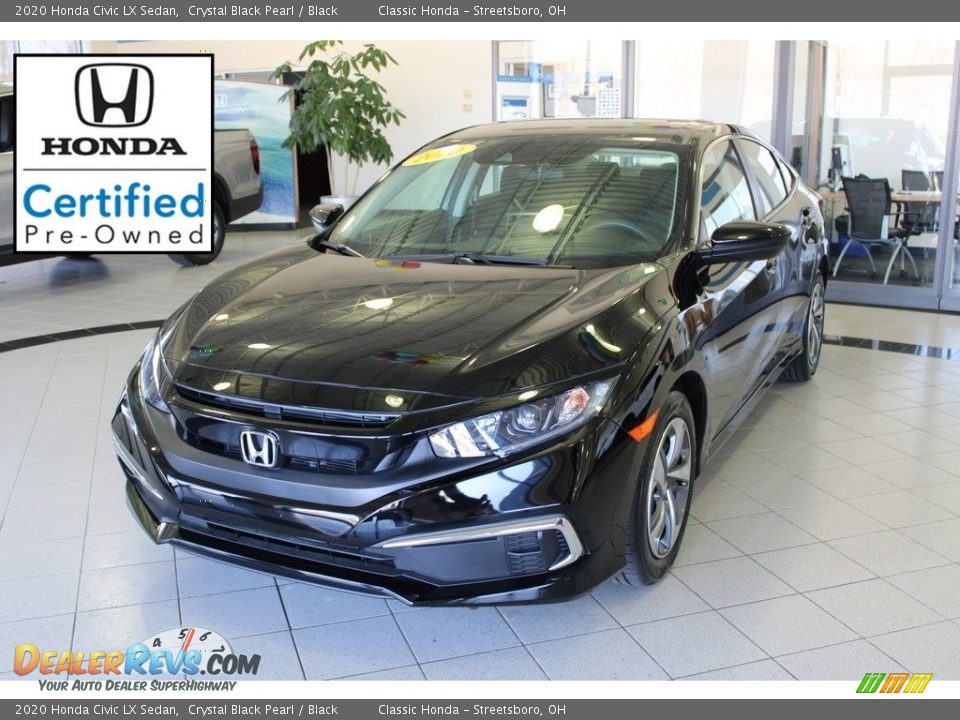 2020 Honda Civic LX Sedan Crystal Black Pearl / Black Photo #1