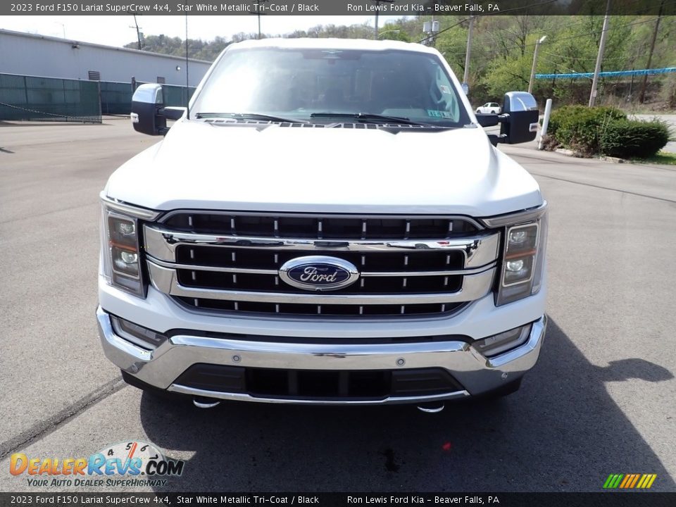 2023 Ford F150 Lariat SuperCrew 4x4 Star White Metallic Tri-Coat / Black Photo #3