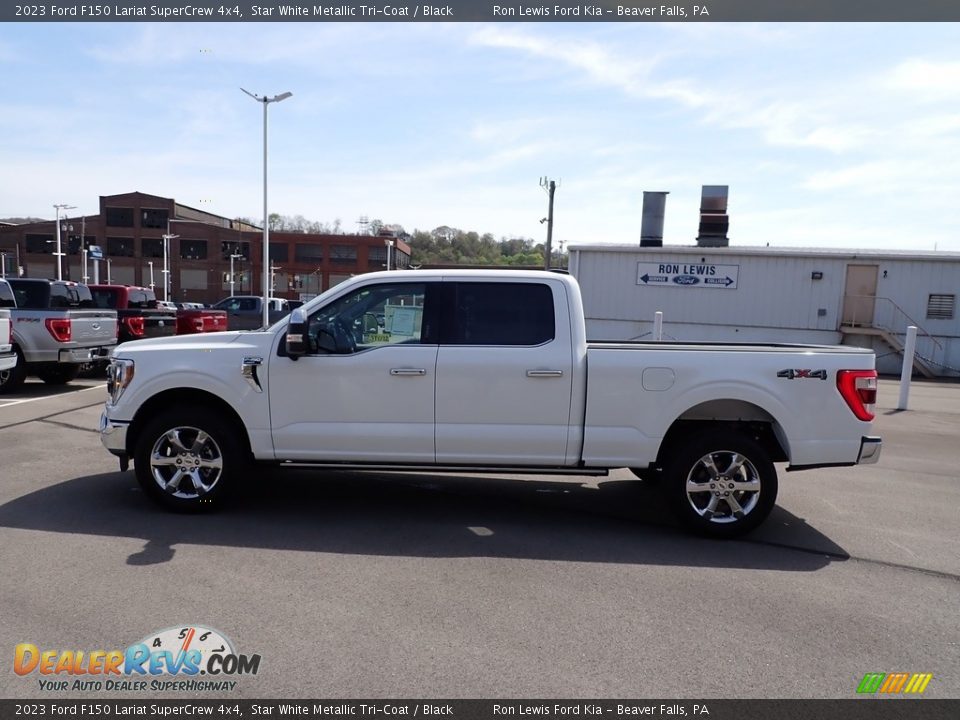 2023 Ford F150 Lariat SuperCrew 4x4 Star White Metallic Tri-Coat / Black Photo #5