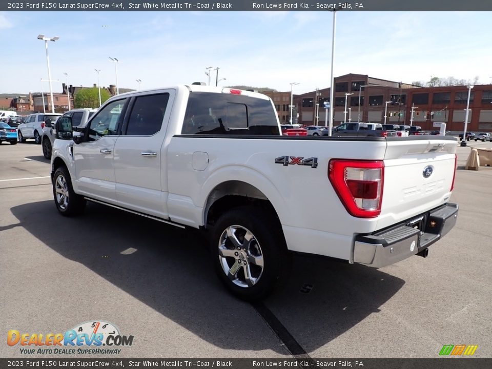2023 Ford F150 Lariat SuperCrew 4x4 Star White Metallic Tri-Coat / Black Photo #6