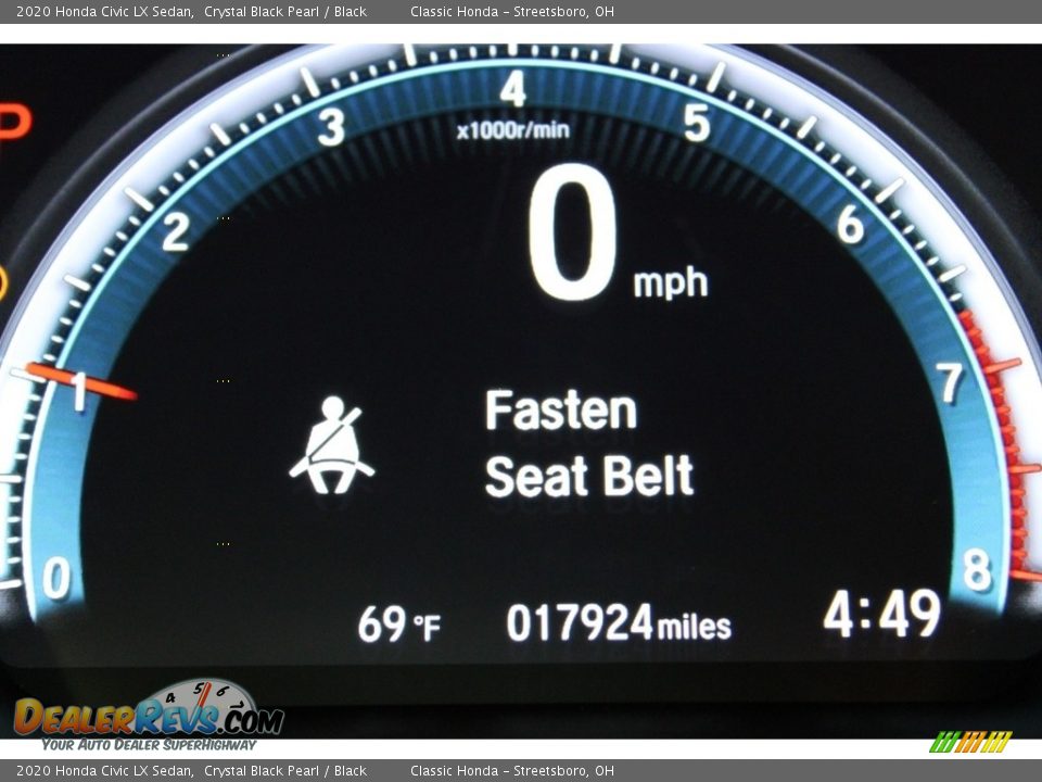 2020 Honda Civic LX Sedan Crystal Black Pearl / Black Photo #22