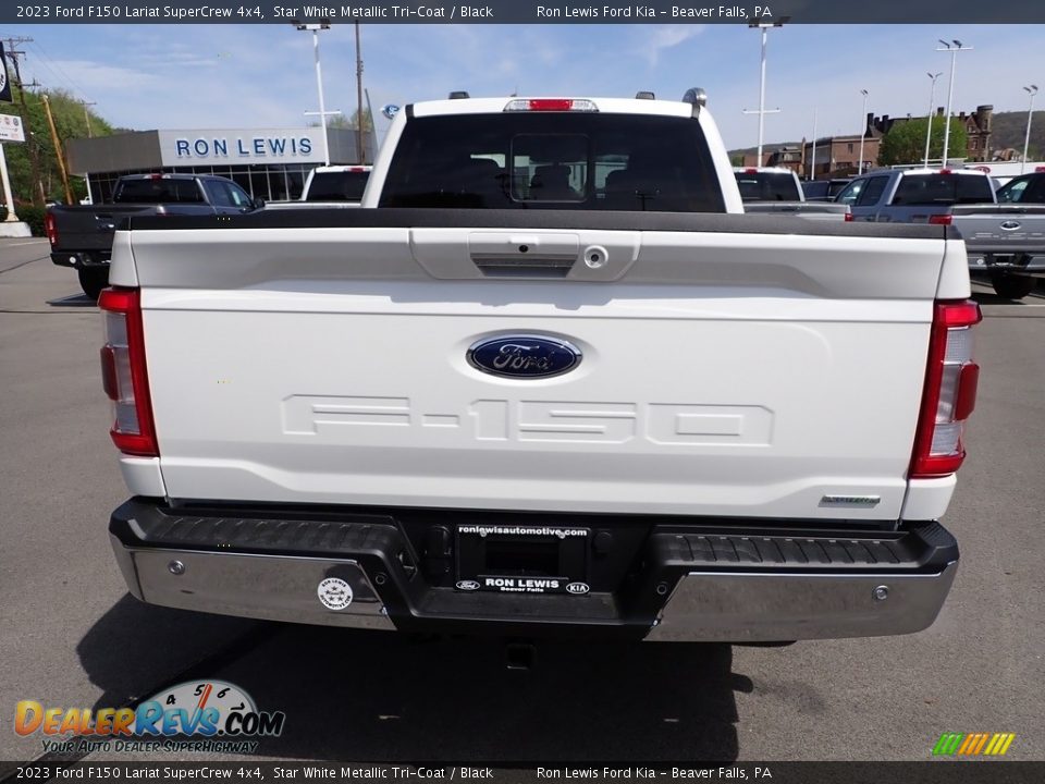 2023 Ford F150 Lariat SuperCrew 4x4 Star White Metallic Tri-Coat / Black Photo #7