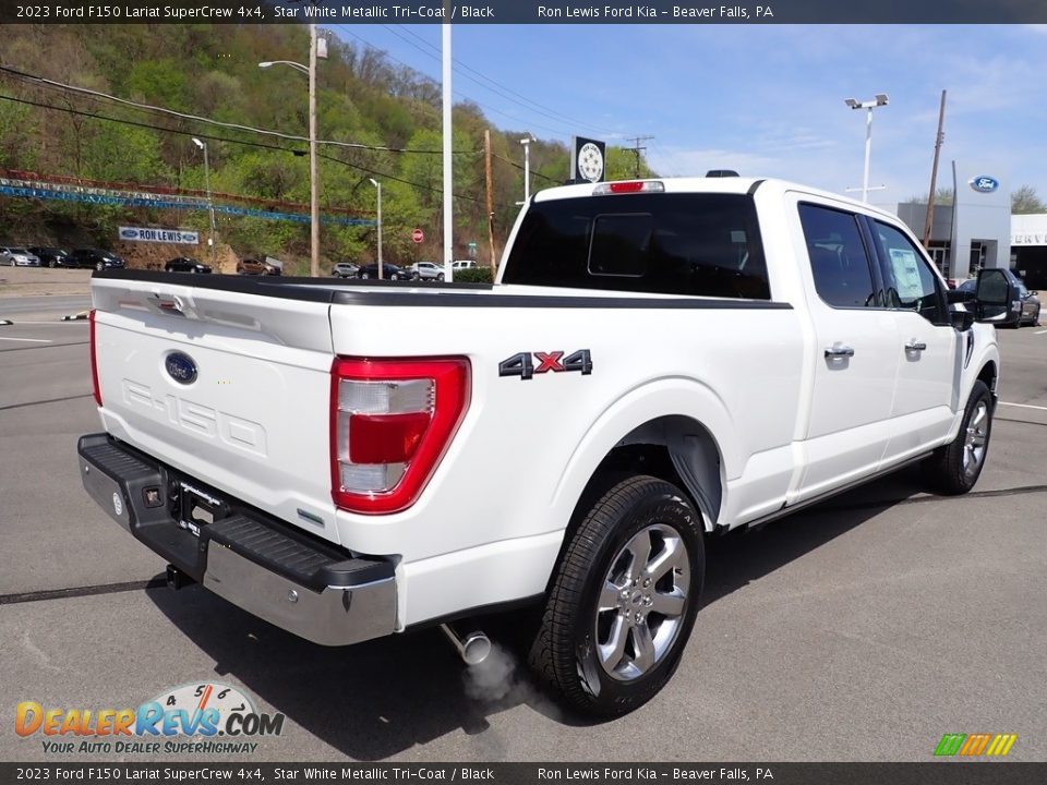 2023 Ford F150 Lariat SuperCrew 4x4 Star White Metallic Tri-Coat / Black Photo #8