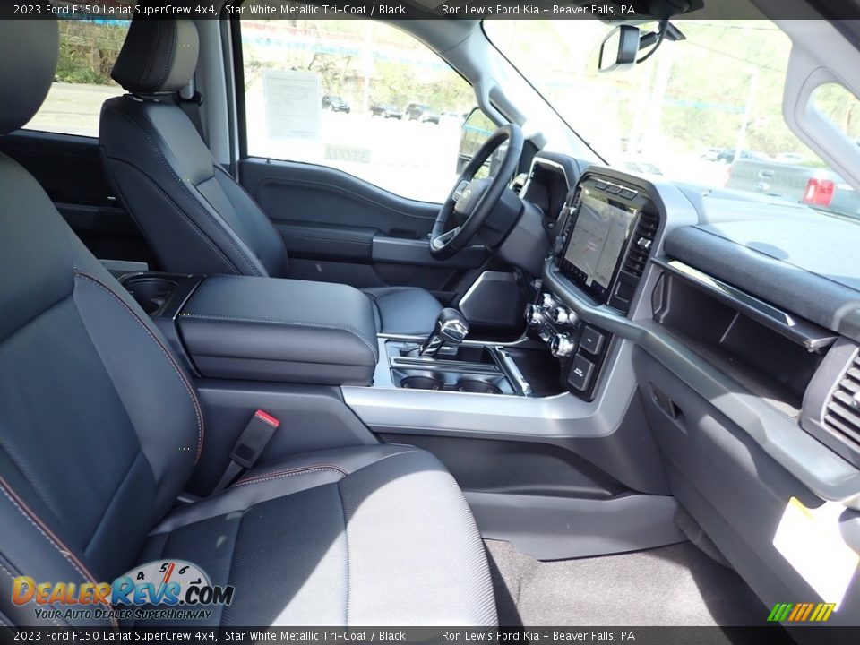 2023 Ford F150 Lariat SuperCrew 4x4 Star White Metallic Tri-Coat / Black Photo #12