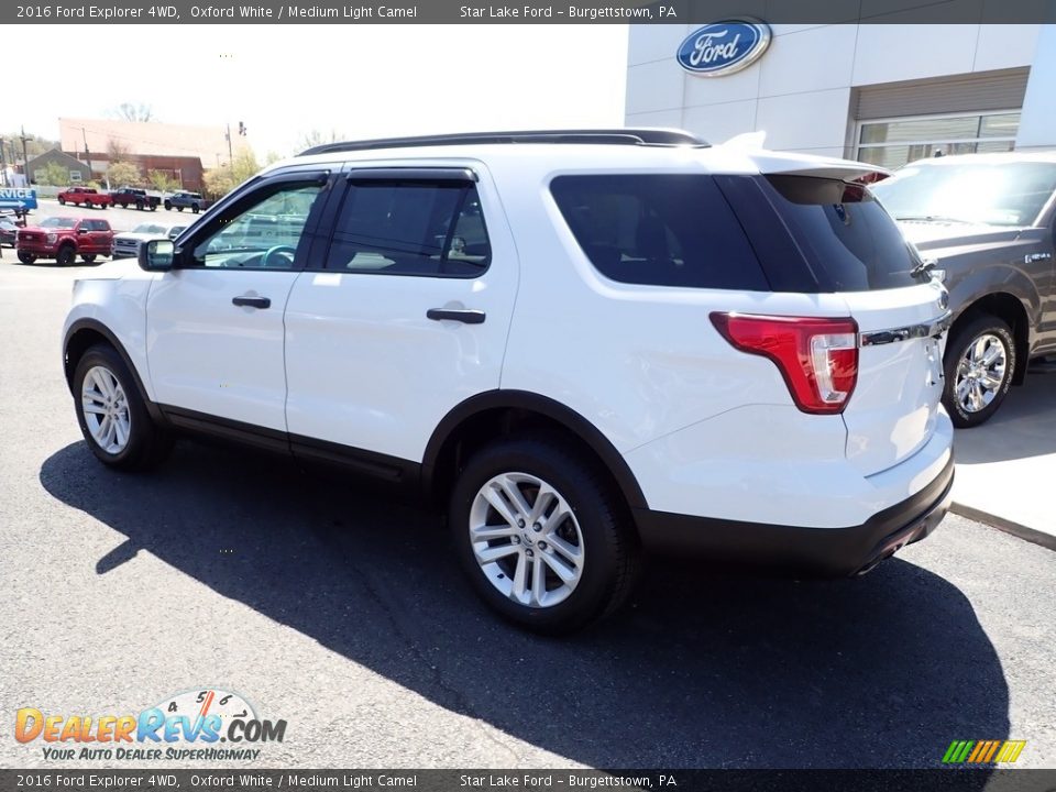 2016 Ford Explorer 4WD Oxford White / Medium Light Camel Photo #3