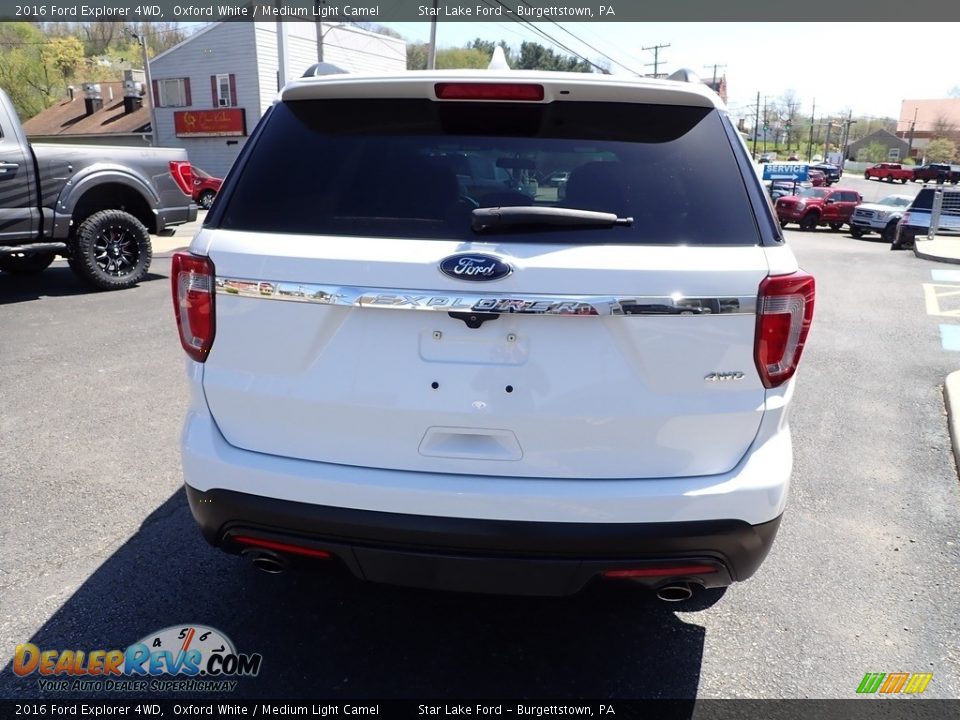 2016 Ford Explorer 4WD Oxford White / Medium Light Camel Photo #4