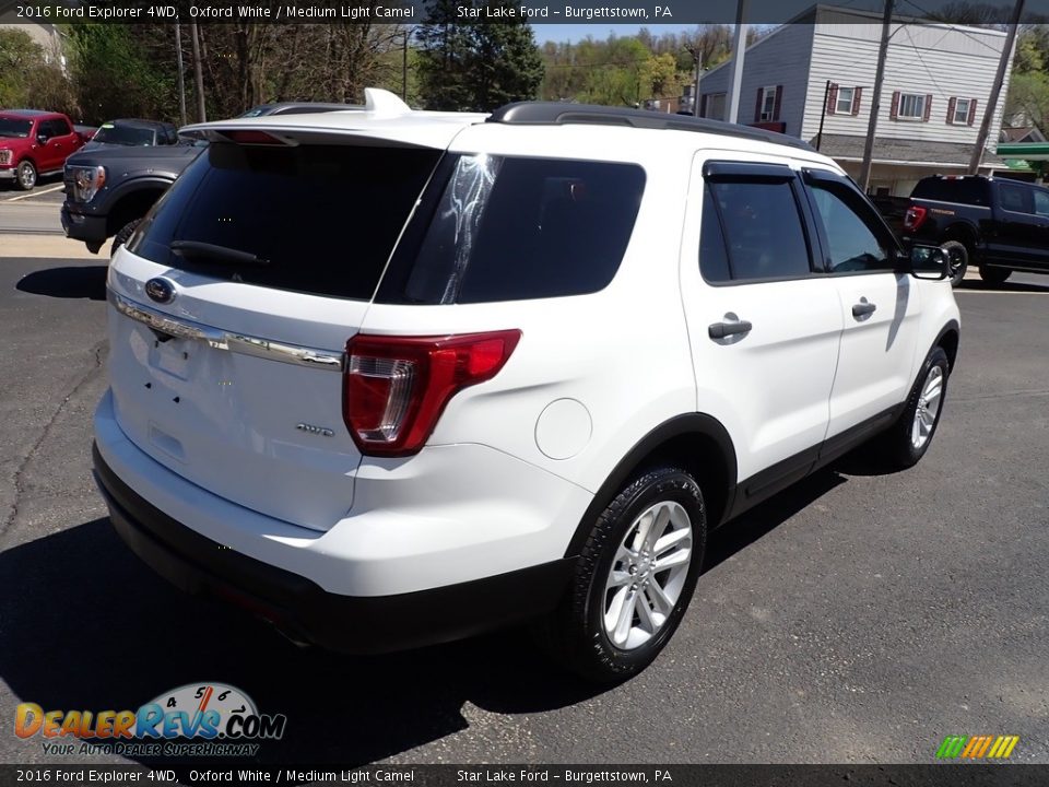 2016 Ford Explorer 4WD Oxford White / Medium Light Camel Photo #5