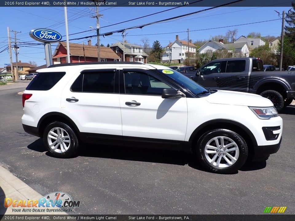 2016 Ford Explorer 4WD Oxford White / Medium Light Camel Photo #6