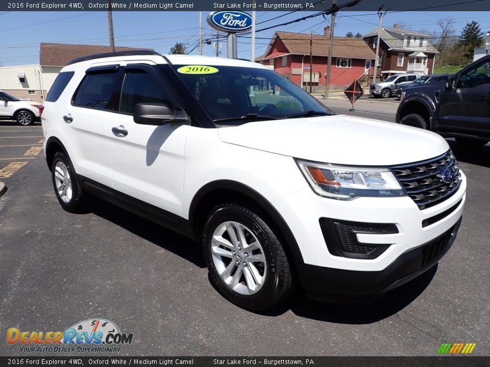 2016 Ford Explorer 4WD Oxford White / Medium Light Camel Photo #7