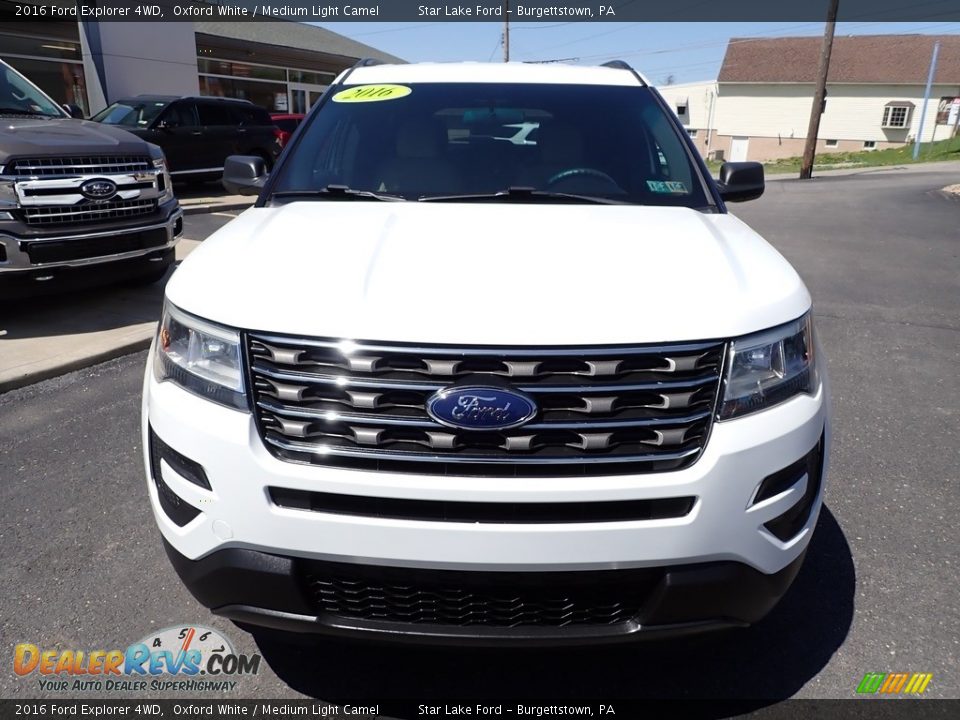 2016 Ford Explorer 4WD Oxford White / Medium Light Camel Photo #8