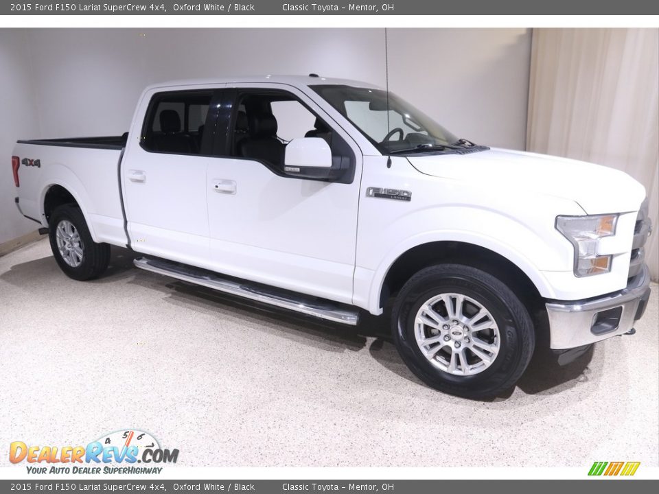 2015 Ford F150 Lariat SuperCrew 4x4 Oxford White / Black Photo #1