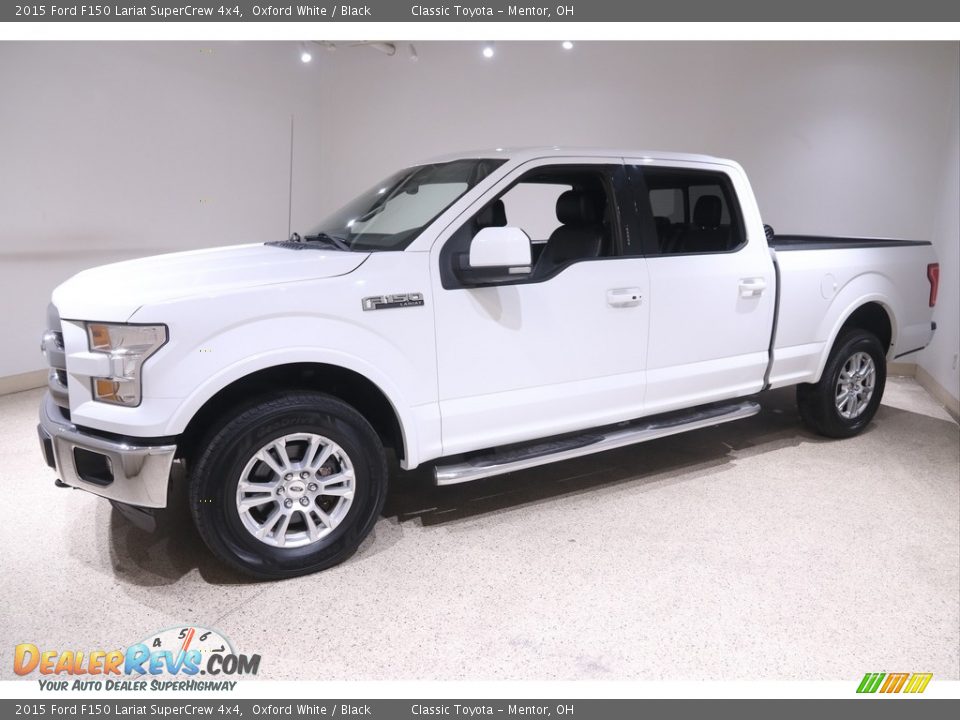 2015 Ford F150 Lariat SuperCrew 4x4 Oxford White / Black Photo #3