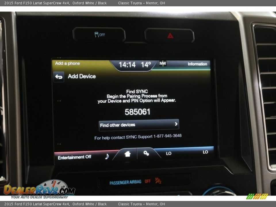 2015 Ford F150 Lariat SuperCrew 4x4 Oxford White / Black Photo #12