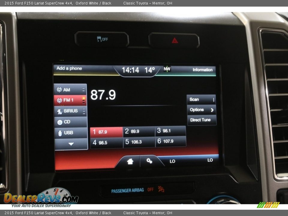 2015 Ford F150 Lariat SuperCrew 4x4 Oxford White / Black Photo #13