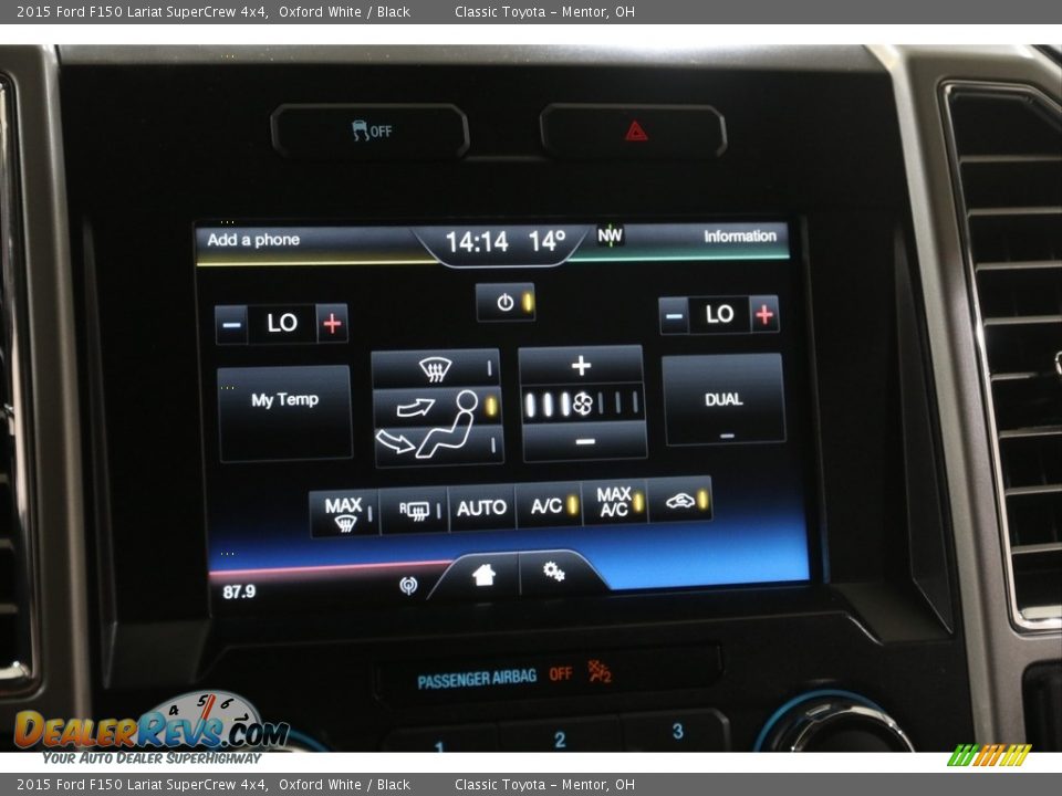2015 Ford F150 Lariat SuperCrew 4x4 Oxford White / Black Photo #14
