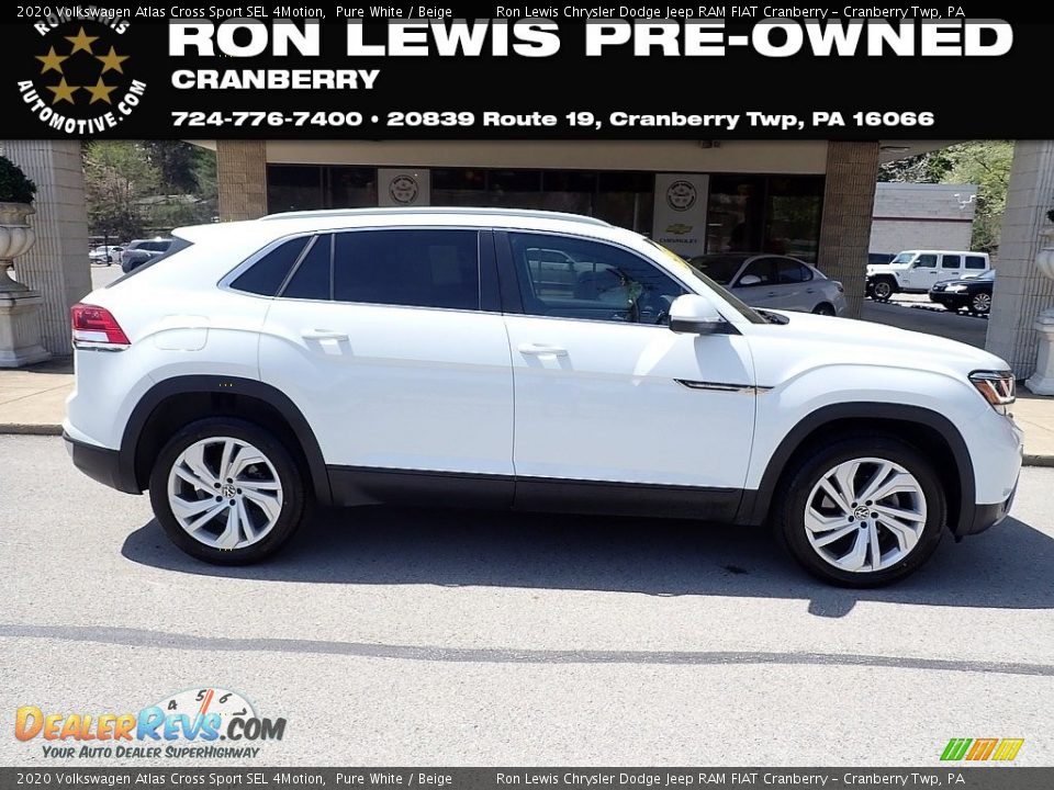 2020 Volkswagen Atlas Cross Sport SEL 4Motion Pure White / Beige Photo #1