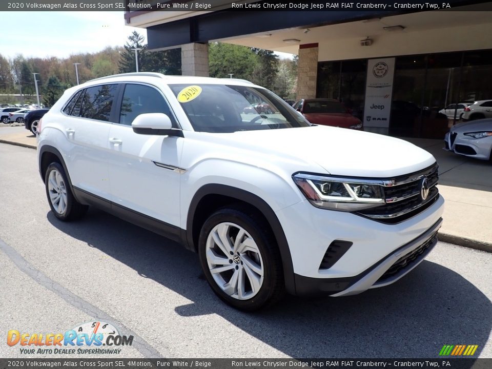 2020 Volkswagen Atlas Cross Sport SEL 4Motion Pure White / Beige Photo #2