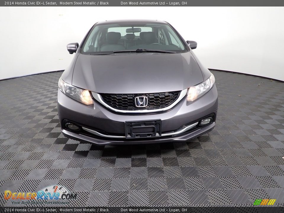 2014 Honda Civic EX-L Sedan Modern Steel Metallic / Black Photo #6