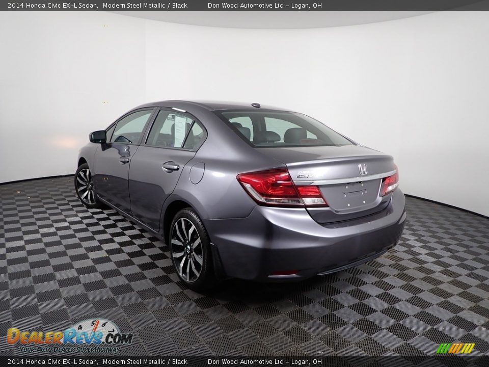 2014 Honda Civic EX-L Sedan Modern Steel Metallic / Black Photo #8