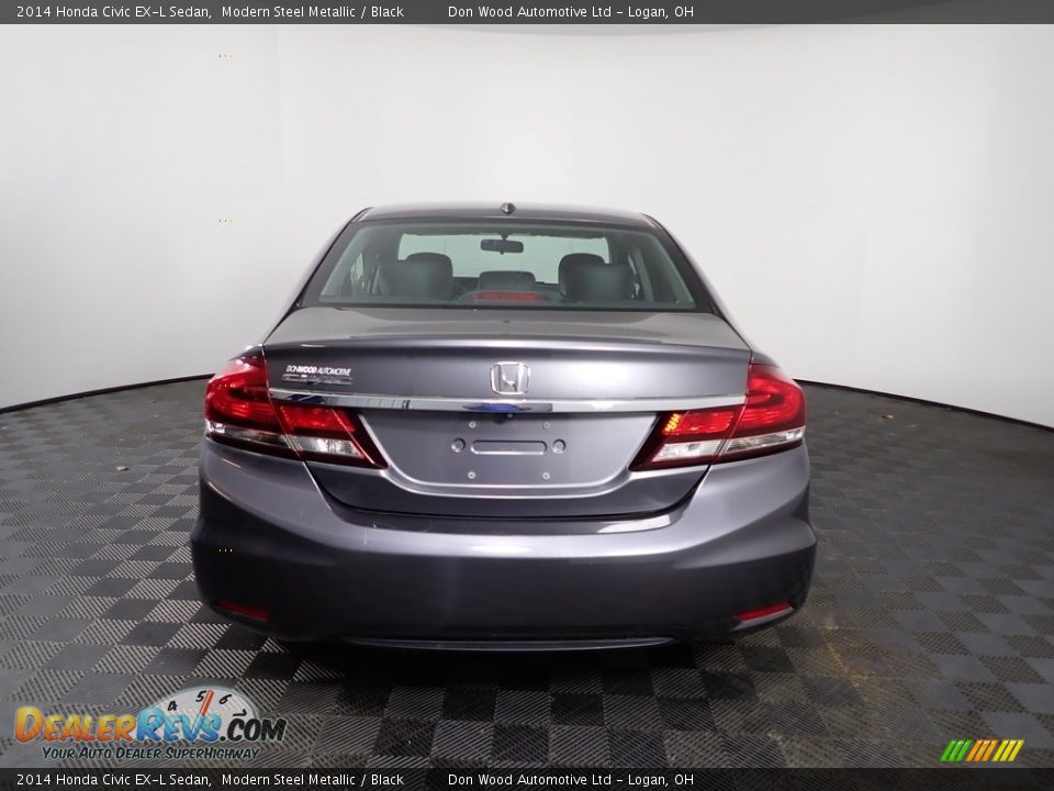2014 Honda Civic EX-L Sedan Modern Steel Metallic / Black Photo #9