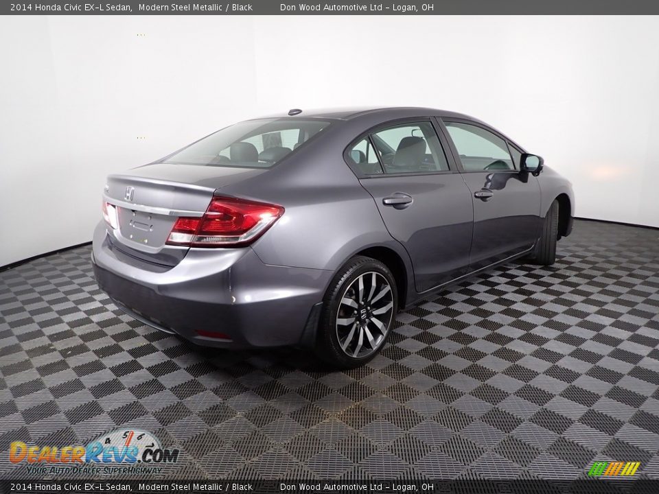 2014 Honda Civic EX-L Sedan Modern Steel Metallic / Black Photo #12