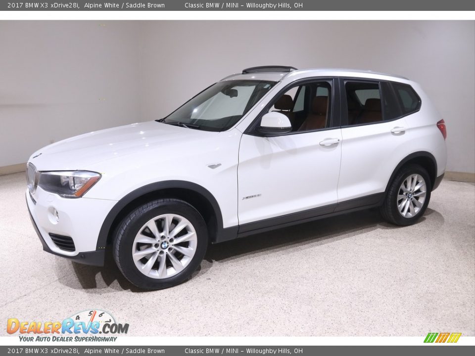 2017 BMW X3 xDrive28i Alpine White / Saddle Brown Photo #3