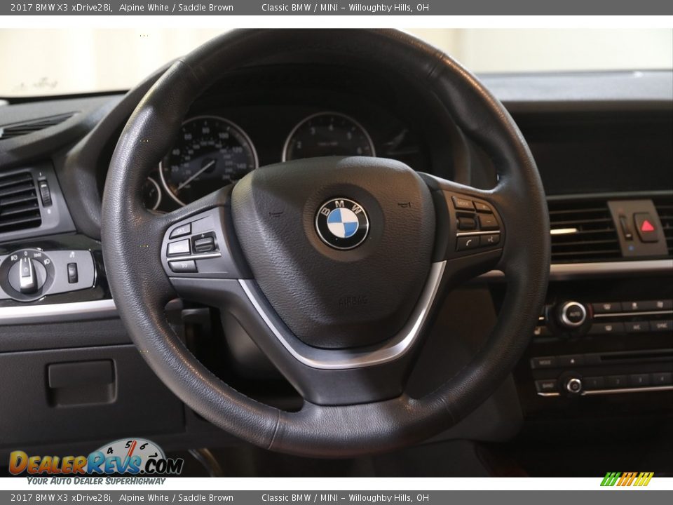 2017 BMW X3 xDrive28i Alpine White / Saddle Brown Photo #7