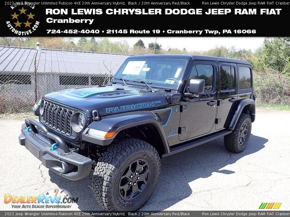 2023 Jeep Wrangler Unlimited Rubicon 4XE 20th Anniversary Hybrid Black / 20th Anniversary Red/Black Photo #1