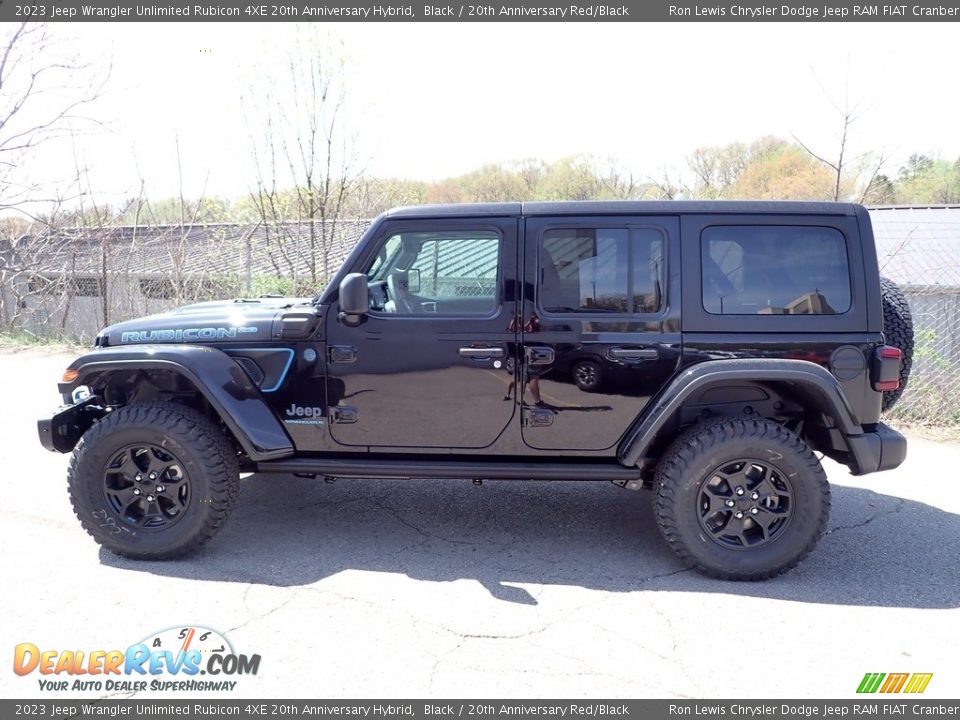 Black 2023 Jeep Wrangler Unlimited Rubicon 4XE 20th Anniversary Hybrid Photo #2