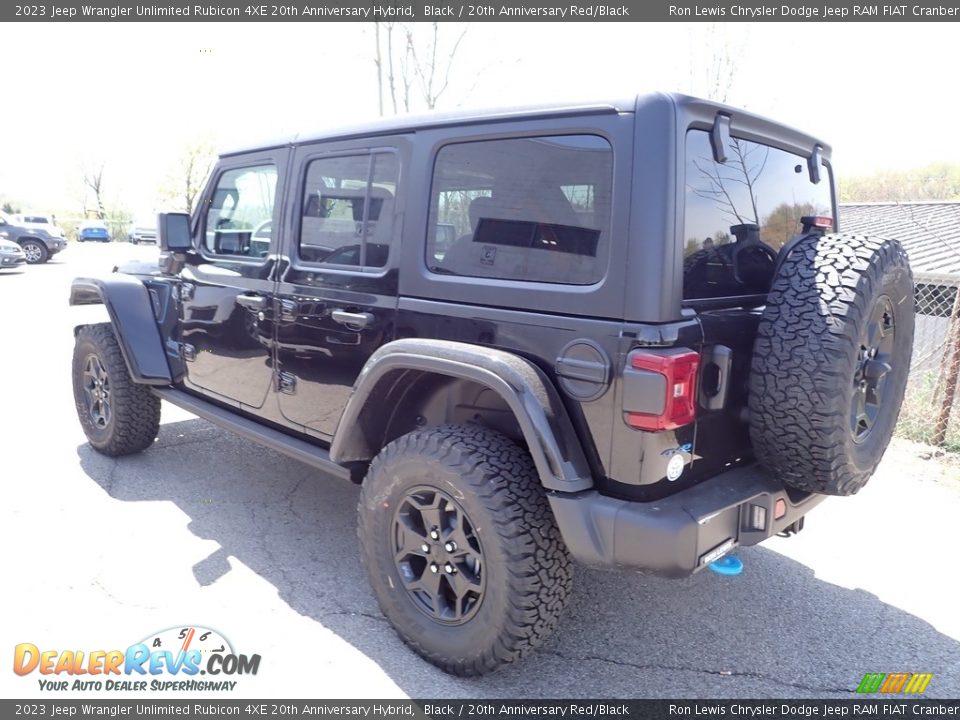 2023 Jeep Wrangler Unlimited Rubicon 4XE 20th Anniversary Hybrid Black / 20th Anniversary Red/Black Photo #3