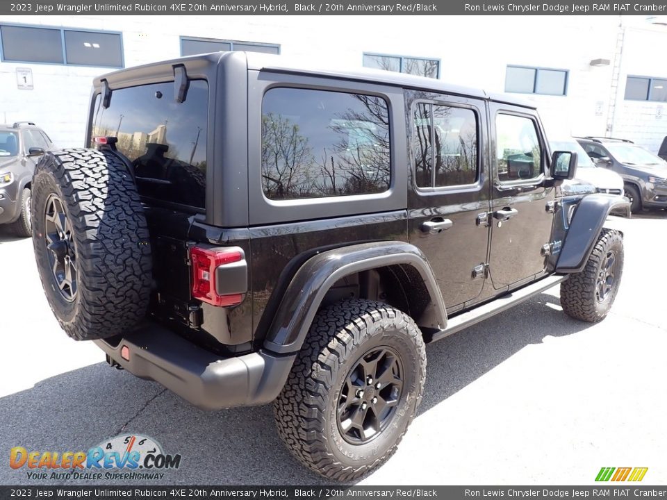 2023 Jeep Wrangler Unlimited Rubicon 4XE 20th Anniversary Hybrid Black / 20th Anniversary Red/Black Photo #5