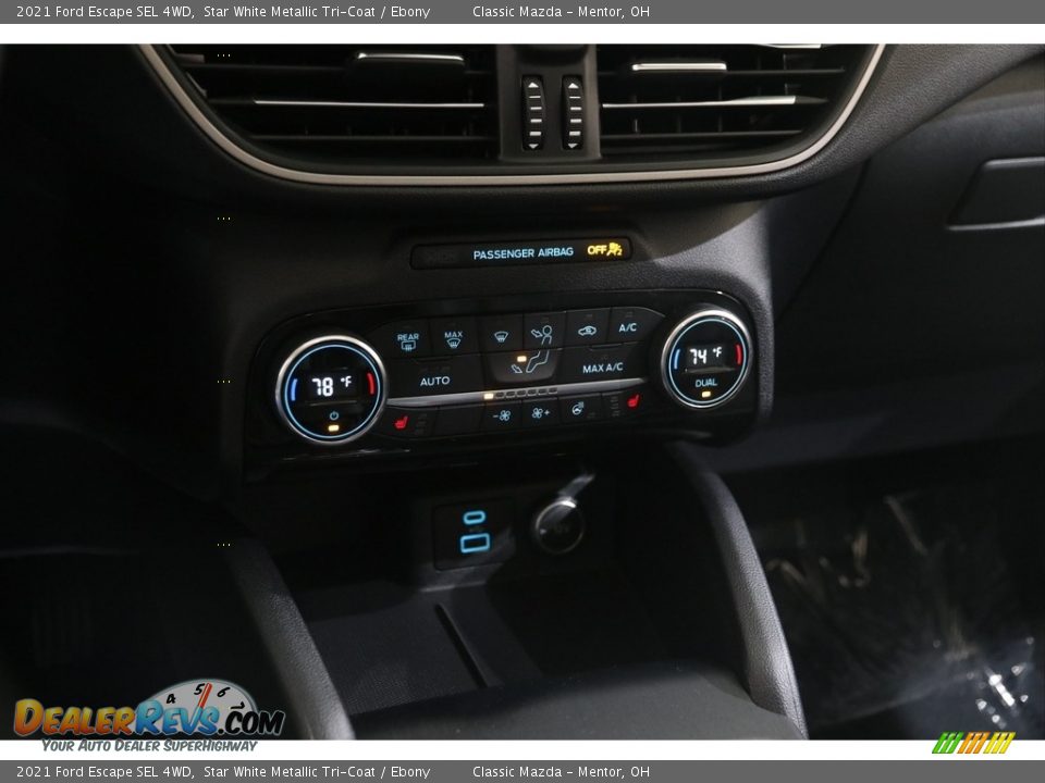 2021 Ford Escape SEL 4WD Star White Metallic Tri-Coat / Ebony Photo #14