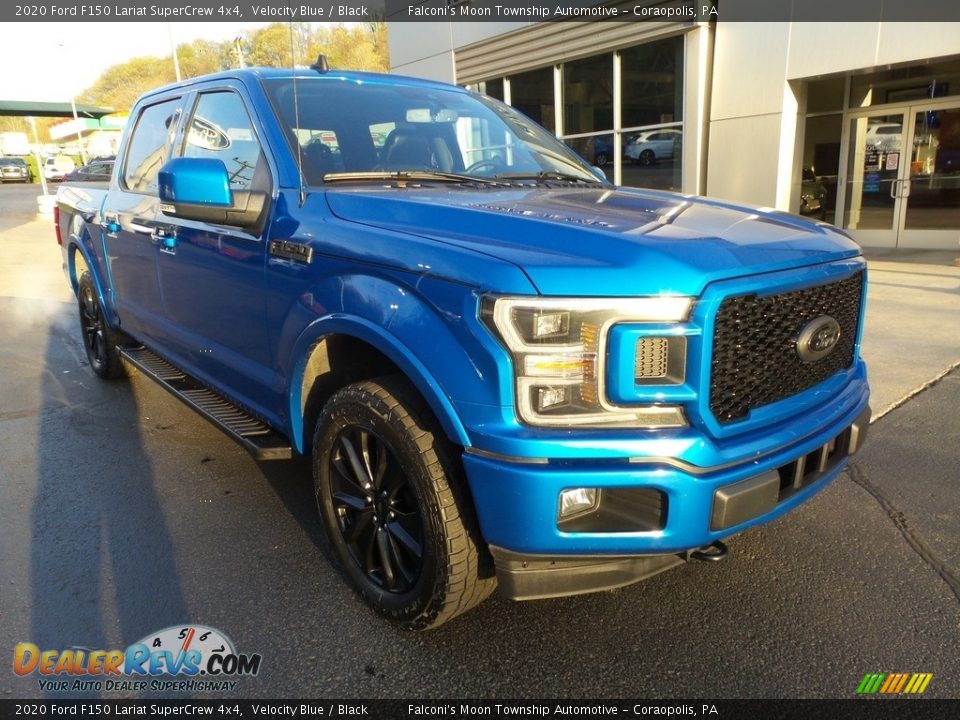 2020 Ford F150 Lariat SuperCrew 4x4 Velocity Blue / Black Photo #8