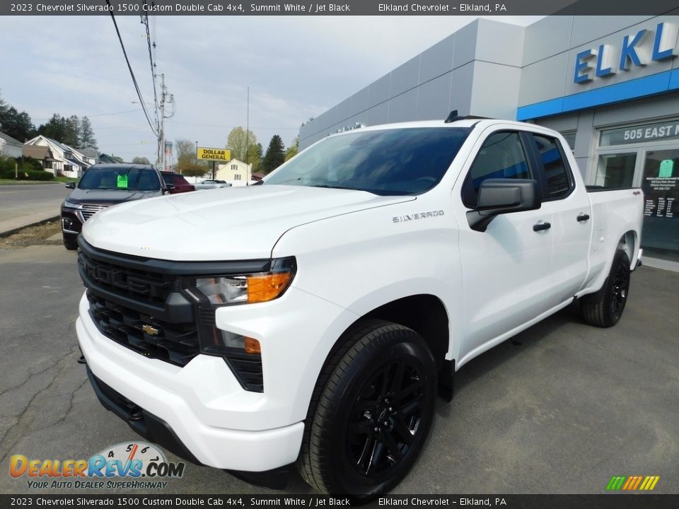 2023 Chevrolet Silverado 1500 Custom Double Cab 4x4 Summit White / Jet Black Photo #2