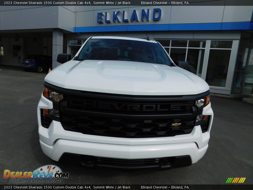 2023 Chevrolet Silverado 1500 Custom Double Cab 4x4 Summit White / Jet Black Photo #3