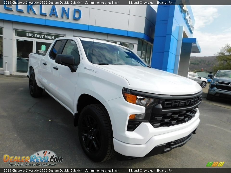 2023 Chevrolet Silverado 1500 Custom Double Cab 4x4 Summit White / Jet Black Photo #4