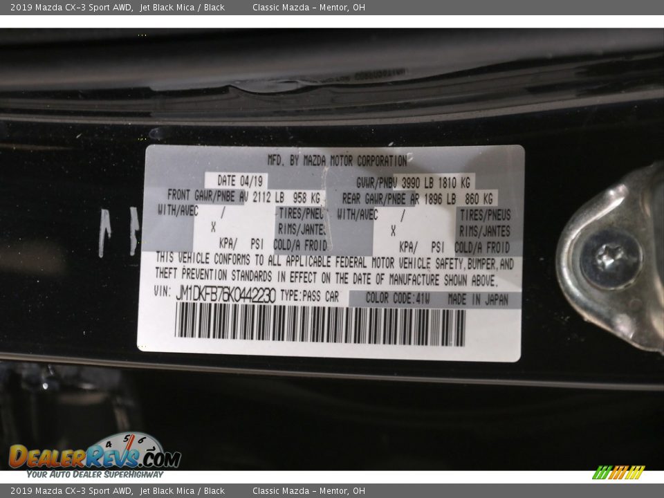 2019 Mazda CX-3 Sport AWD Jet Black Mica / Black Photo #19
