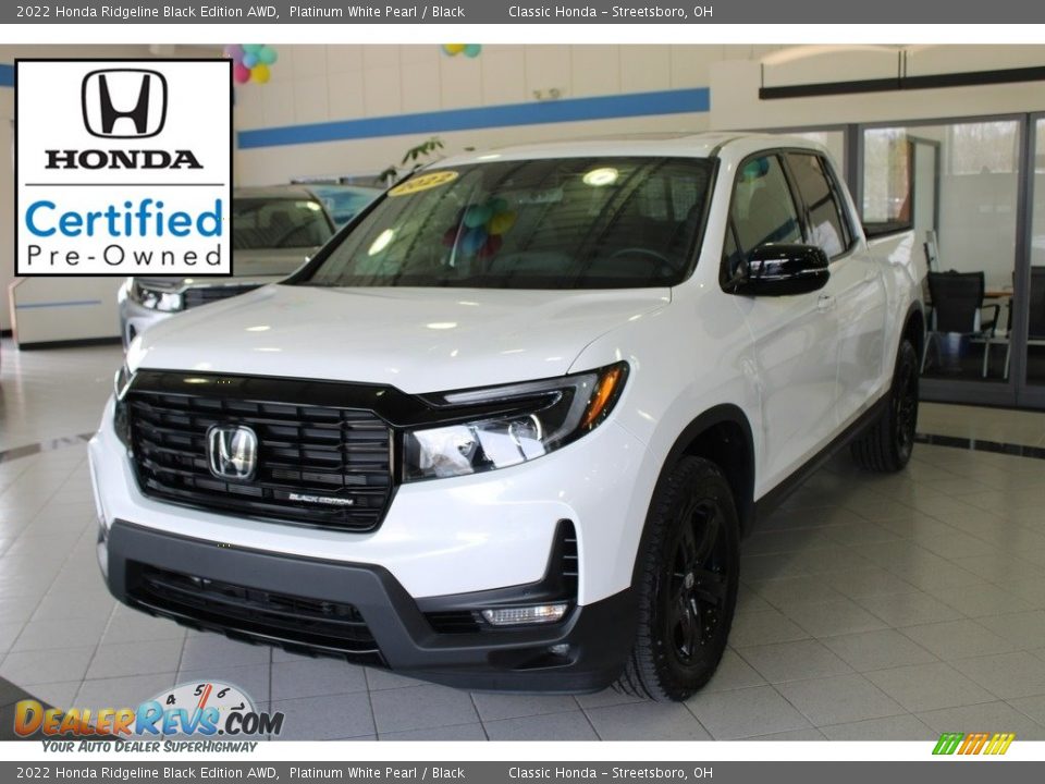 2022 Honda Ridgeline Black Edition AWD Platinum White Pearl / Black Photo #1