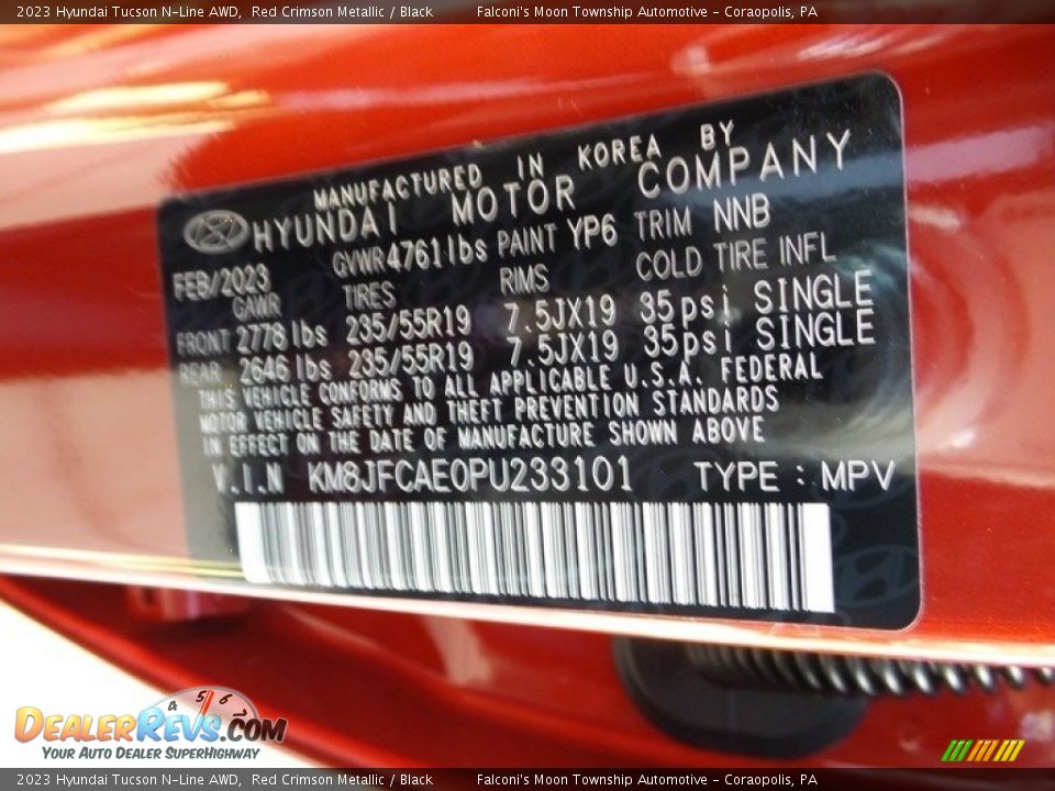2023 Hyundai Tucson N-Line AWD Red Crimson Metallic / Black Photo #18