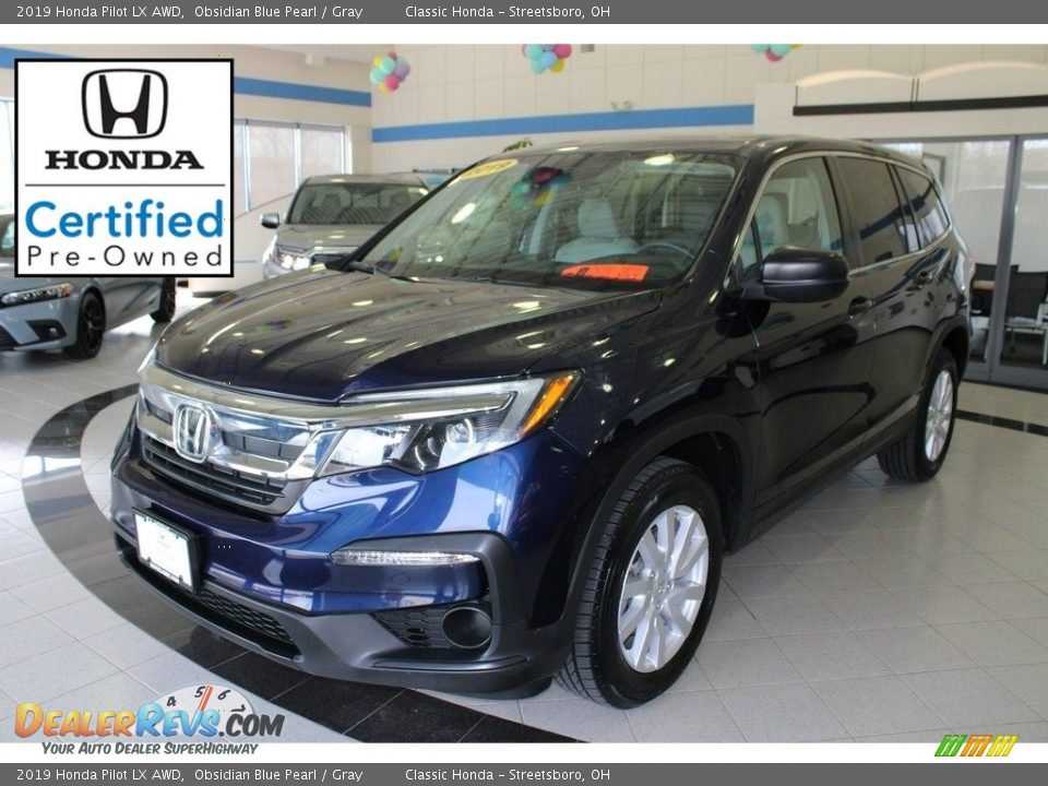 2019 Honda Pilot LX AWD Obsidian Blue Pearl / Gray Photo #1