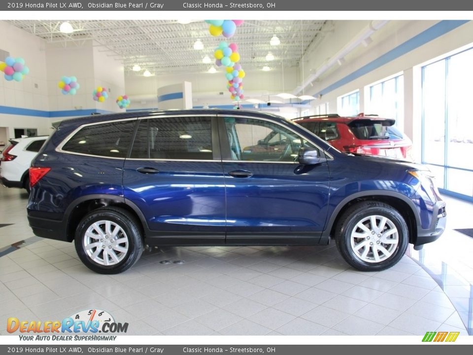 2019 Honda Pilot LX AWD Obsidian Blue Pearl / Gray Photo #4