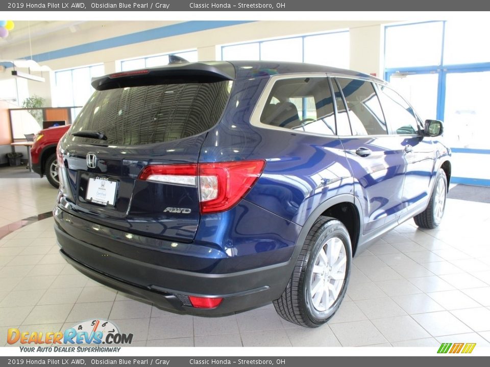 2019 Honda Pilot LX AWD Obsidian Blue Pearl / Gray Photo #7