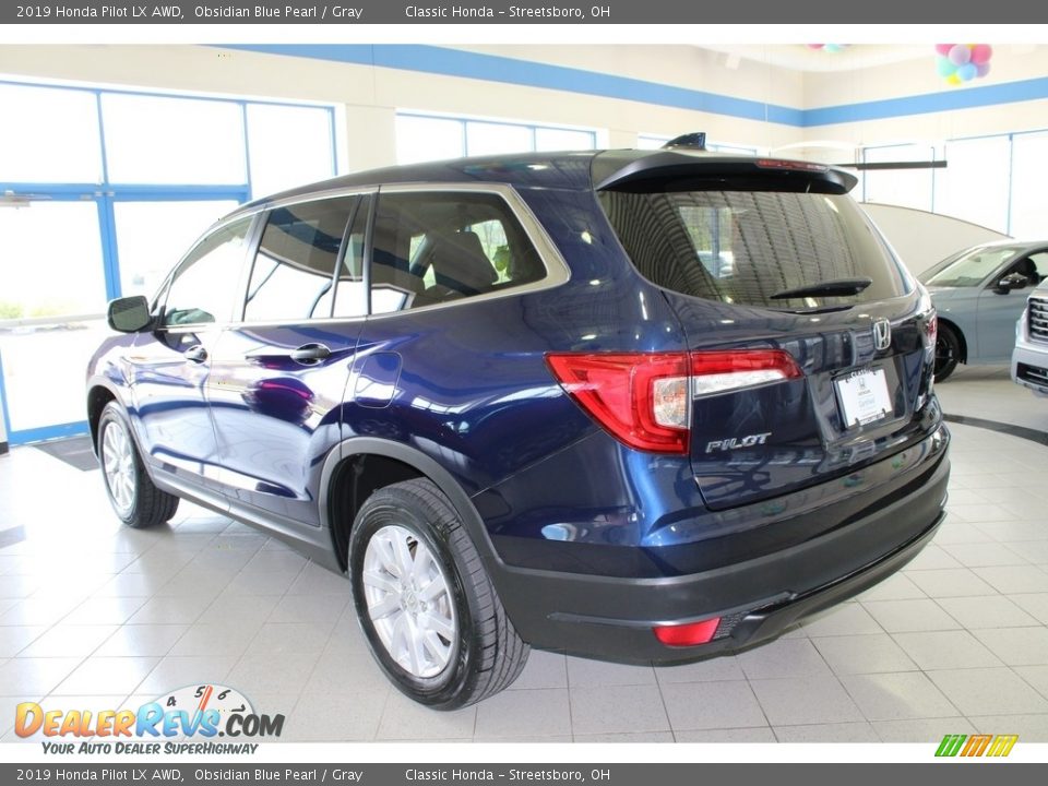 2019 Honda Pilot LX AWD Obsidian Blue Pearl / Gray Photo #9