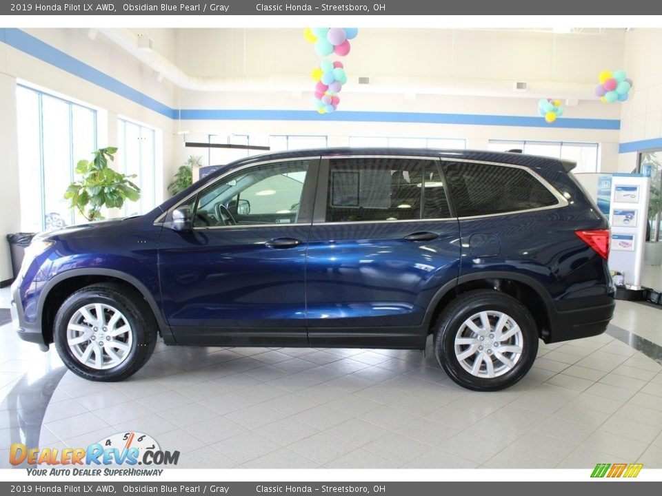 2019 Honda Pilot LX AWD Obsidian Blue Pearl / Gray Photo #10