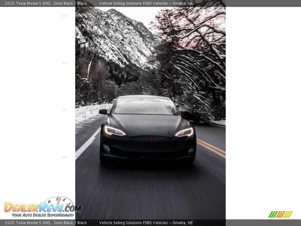 2015 Tesla Model S 90D Solid Black / Black Photo #1